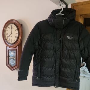 Mountain Hardwear Large Men's Chillwave Black Parka Puffer Jacket W/ Zipper Hood